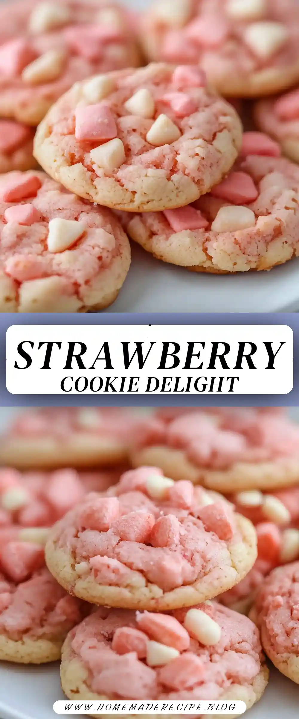 Pinterest pin (Design 3) for Strawberry Cake Mix Cookies