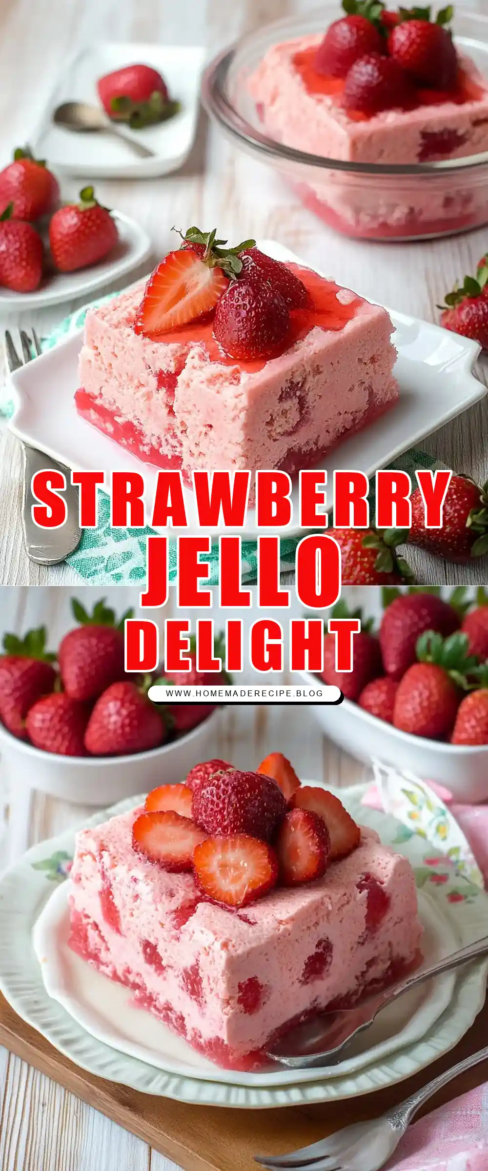Pinterest pin (Design 1) for Strawberry Jello Salad