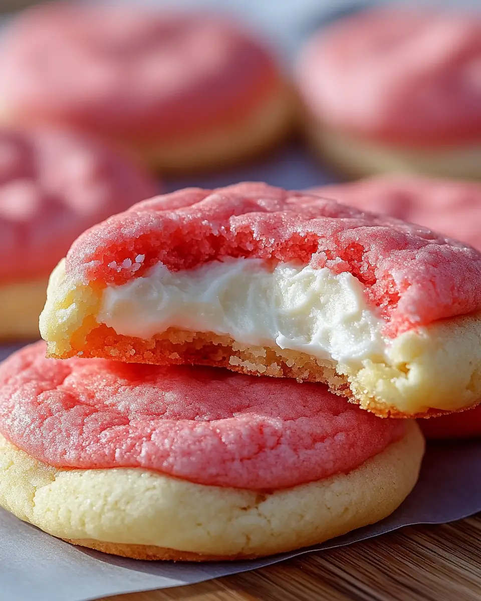 A delicious plate of Strawberry Cheesecake Cookies