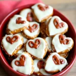 A delicious plate of White Chocolate Pretzel Hearts Recipe