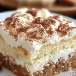 A delicious plate of Cinnamon Roll Poke Cake