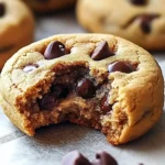 A delicious plate of Peanut Butter Chocolate Chip Cookies with Gooey Centers