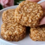 A delicious plate of Peanut Butter No Bake Cookies no oven