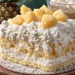 A delicious plate of Pineapple Angel Cloud Cake