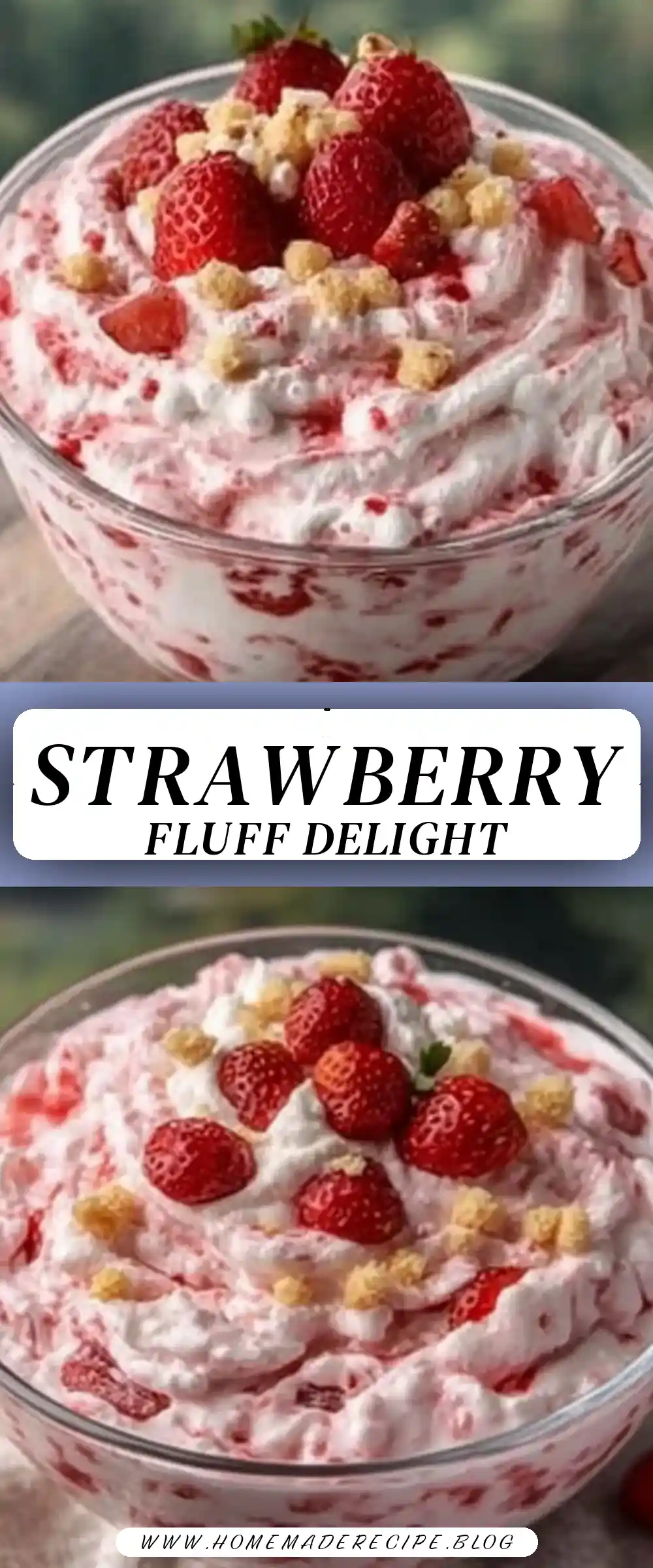 Pinterest pin (Design 3) for Strawberry Cheesecake Fluff 🍓