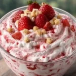 A delicious plate of Strawberry Cheesecake Fluff 🍓