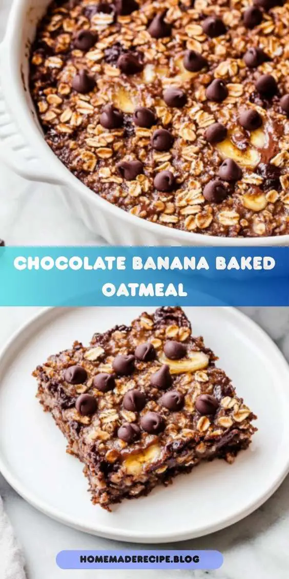 Chocolate Banana Baked Oatmeal