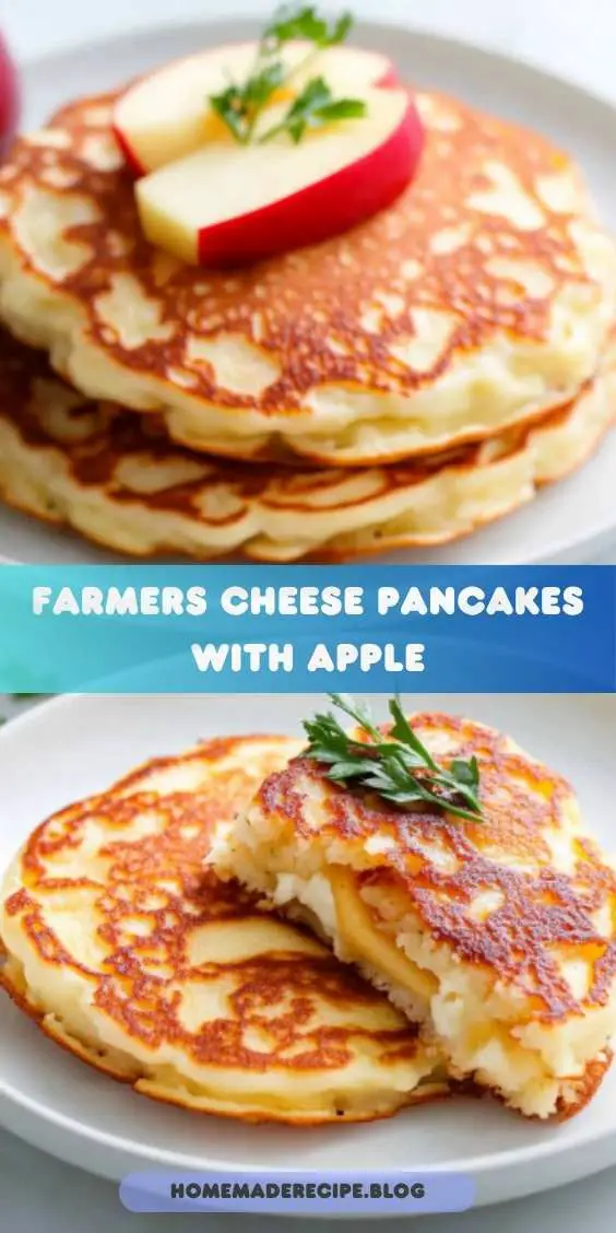 Farmers Cheese Pancakes with Apple (Syrniki)