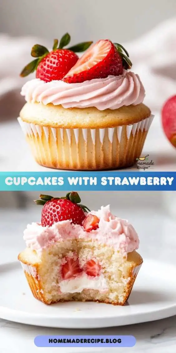 Prosecco Cupcakes with Strawberry Buttercream Frosting