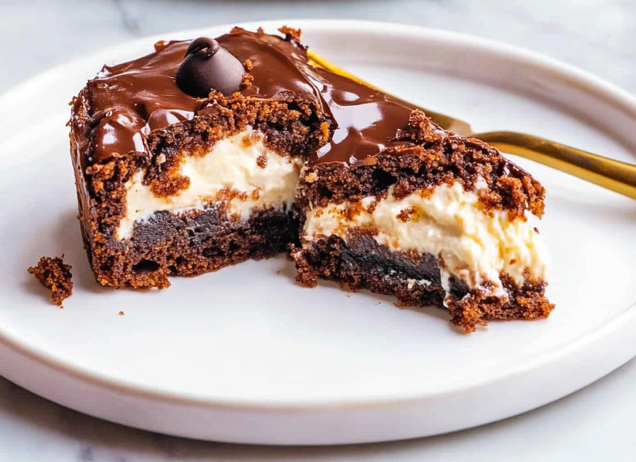 A delicious plate of 4-Ingredient Chocolate Dump Cake
