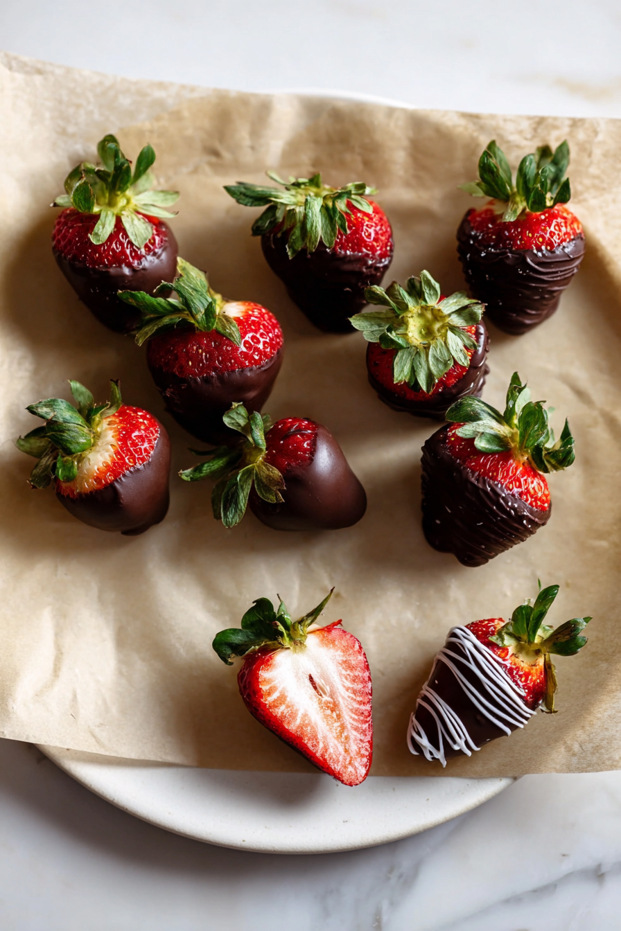 A delicious plate of Chocolate Covered Strawberries