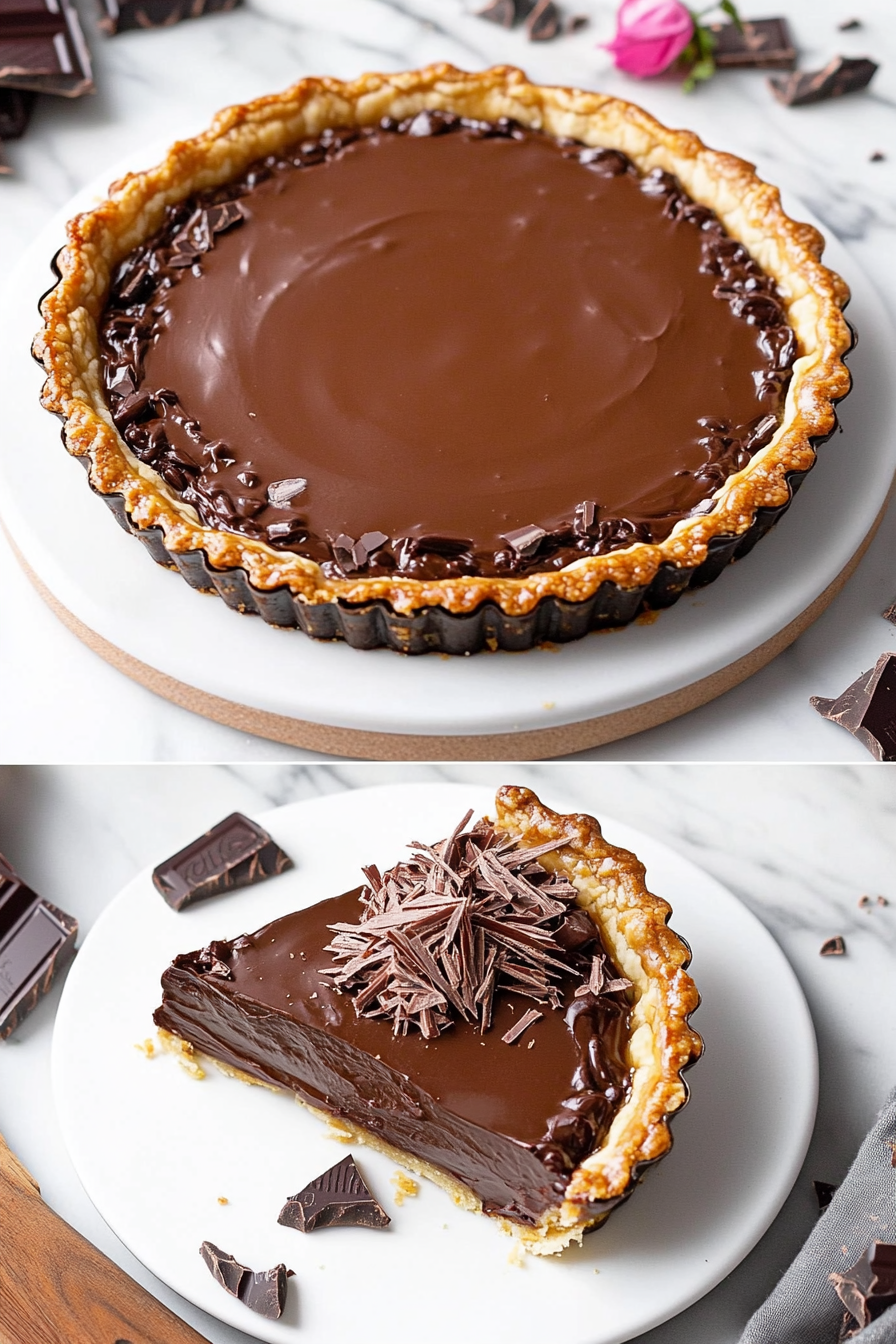 A delicious plate of Chocolate Ganache Tart
