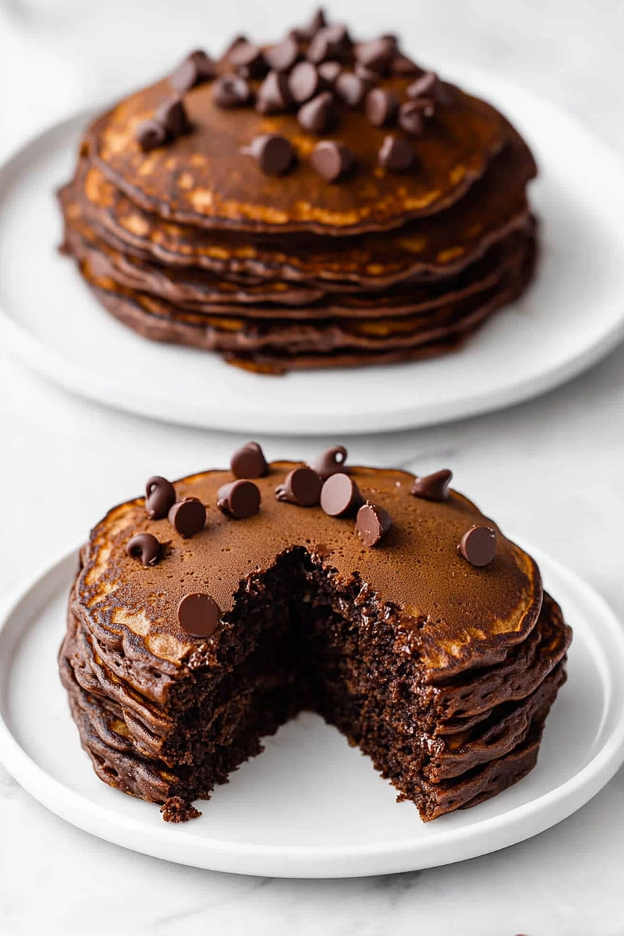 A delicious plate of Chocolate Pancakes