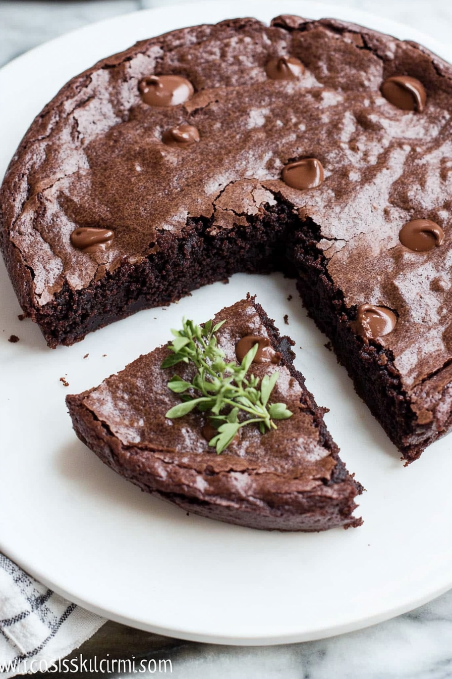 A delicious plate of ChocolateSkillet Brownie