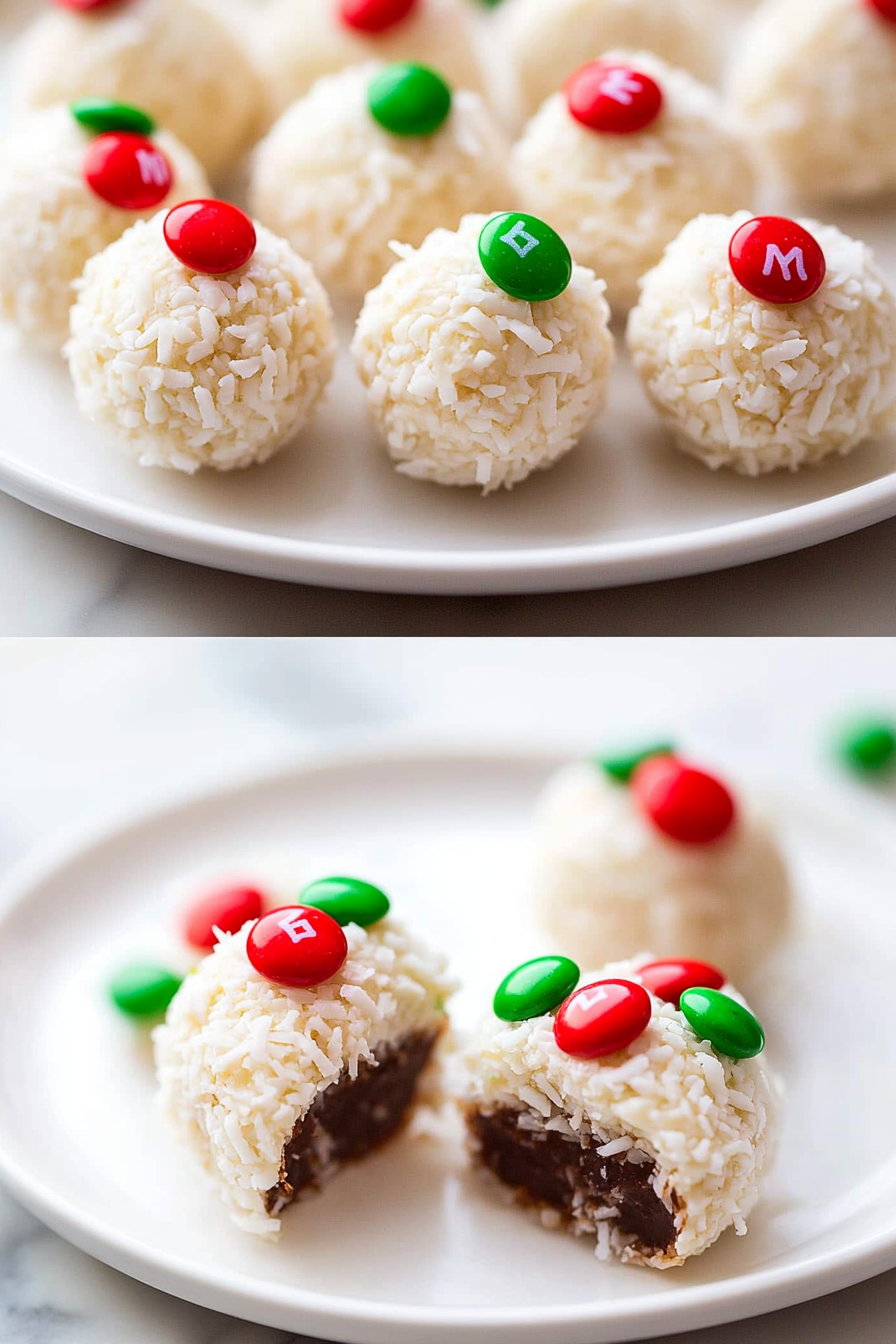 A delicious plate of Christmas Coconut Balls Recipe