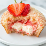 A delicious plate of Fresh Strawberry Cupcakes