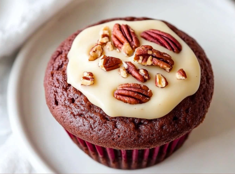 A delicious plate of German Chocolate Cupcakes