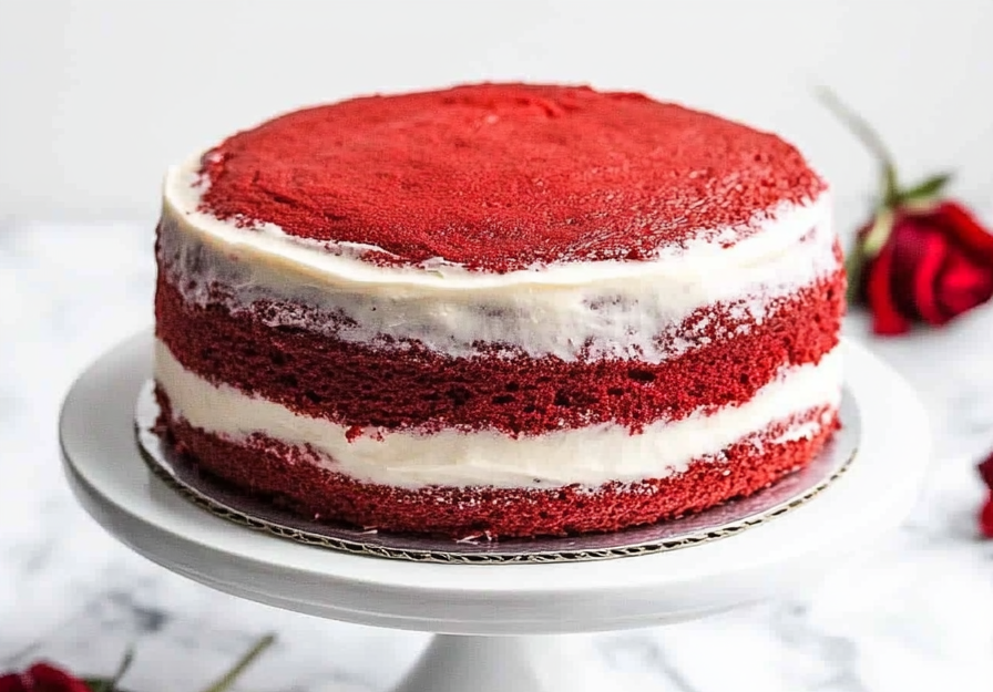 A delicious plate of Homemade Red Velvet Cake Recipe