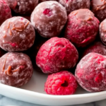 A delicious plate of Low Carb Dairy-Free Raspberry Truffles
