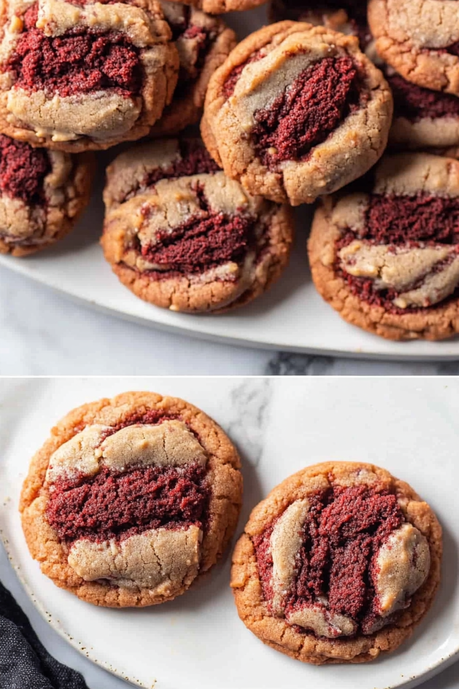 A delicious plate of Red Velvet Cake Mix Cookies
