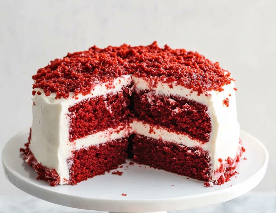 A delicious plate of Red Velvet Cake
