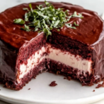 A delicious plate of Red Velvet Cheesecake Recipe