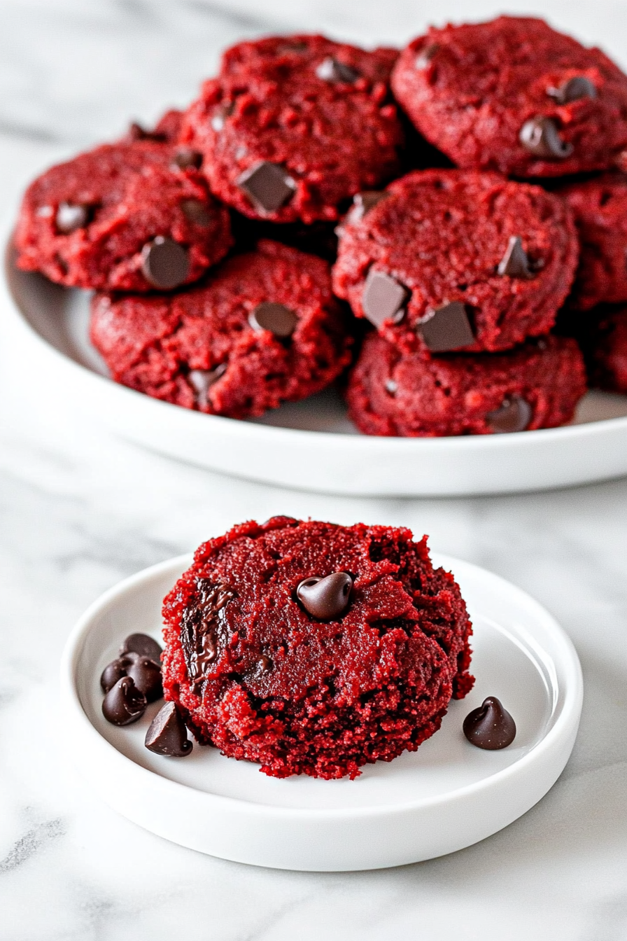 A delicious plate of Red Velvet Cookie Dough