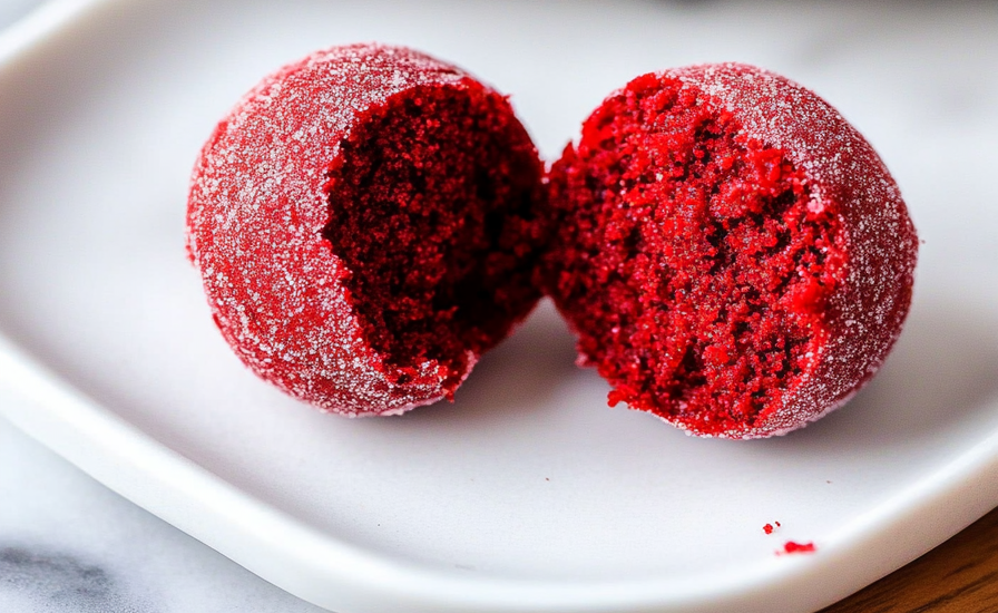 A delicious plate of Red Velvet Truffles