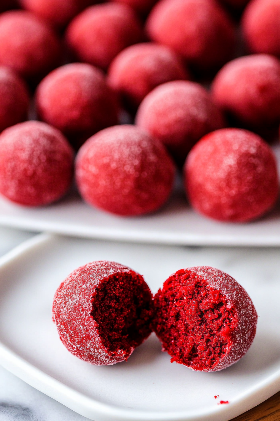 A delicious plate of Red Velvet Truffles