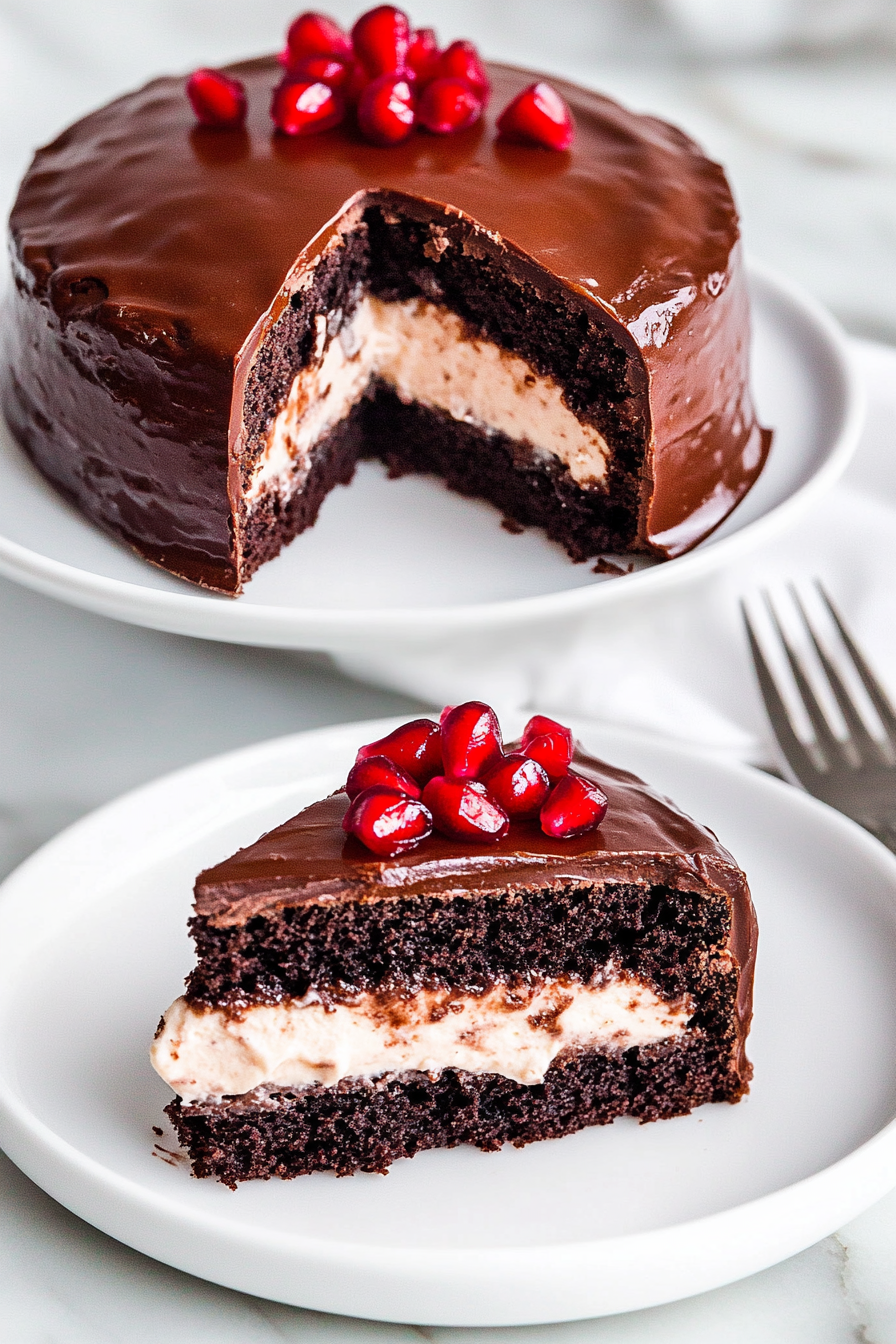 A delicious plate of Small Chocolate Cake