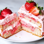 A delicious plate of Strawberry Cake Recipe – From Scratch