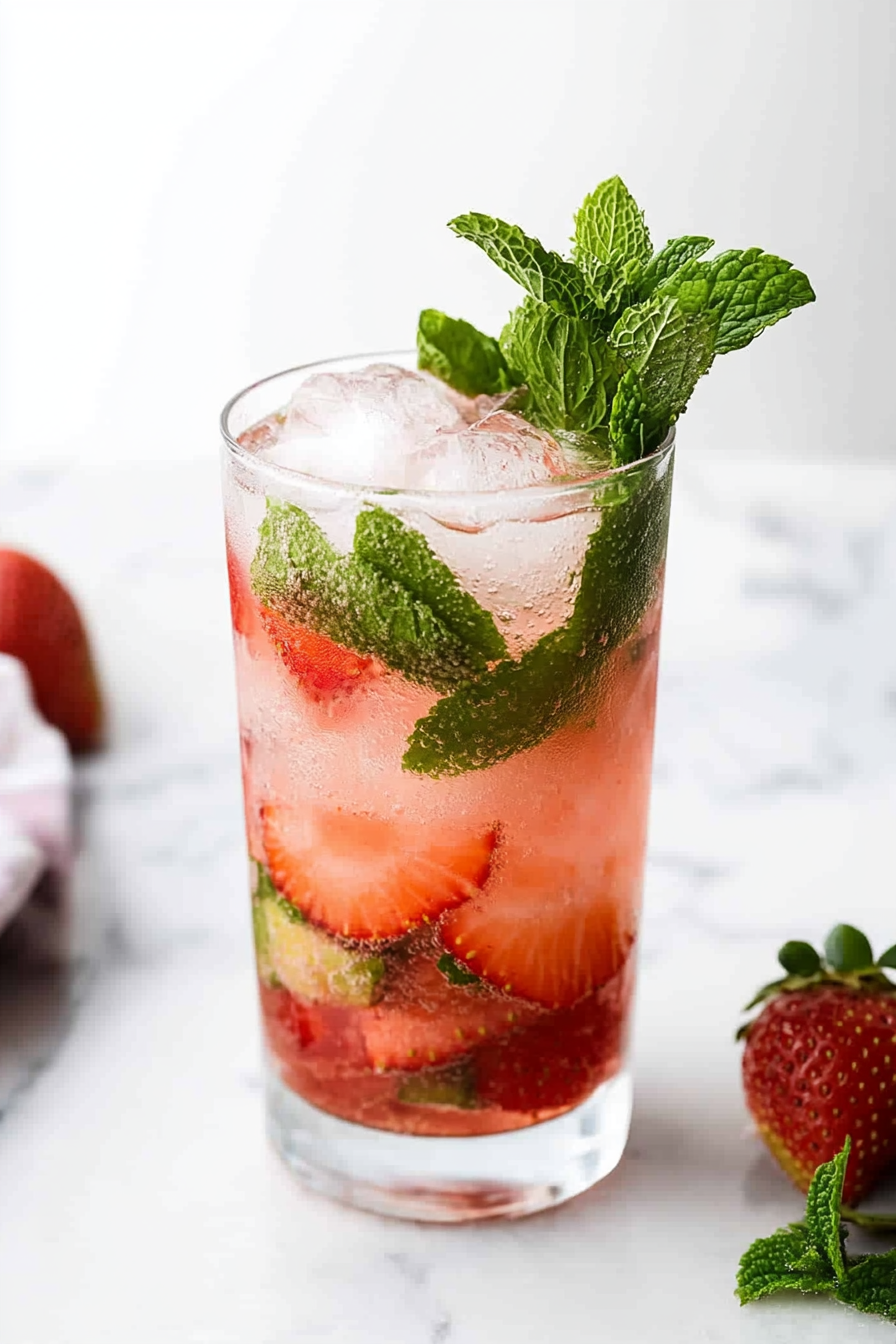 A delicious plate of Strawberry Mojito