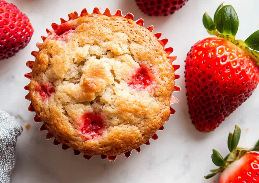 A delicious plate of Strawberry Muffins