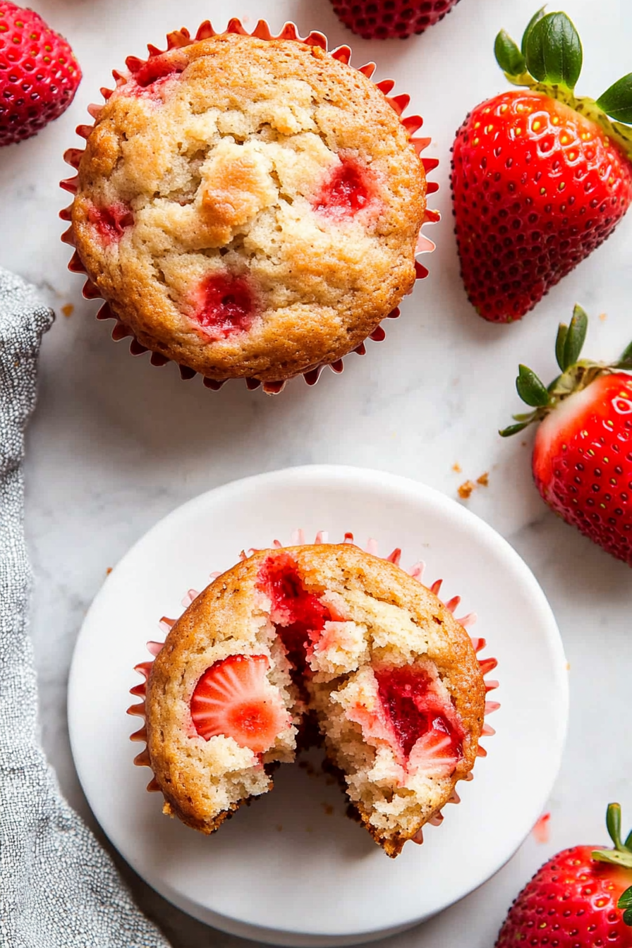 A delicious plate of Strawberry Muffins