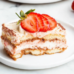 A delicious plate of Strawberry Tiramisu