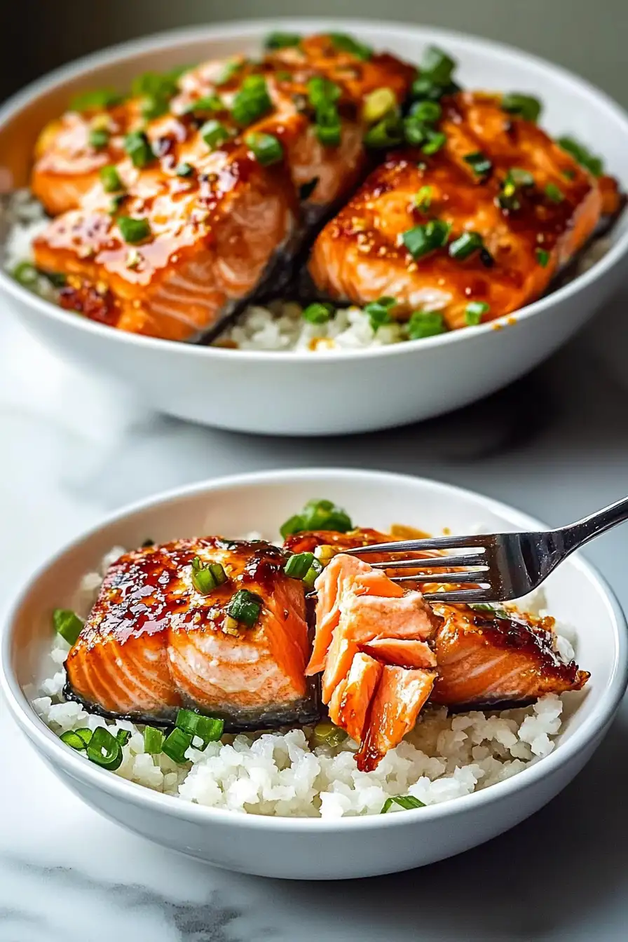 Sriracha Honey Salmon Bowls