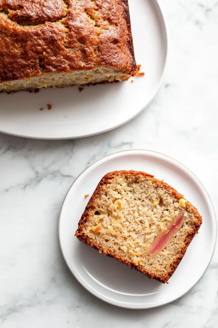 Lemon Rhubarb Loaf with Glaze