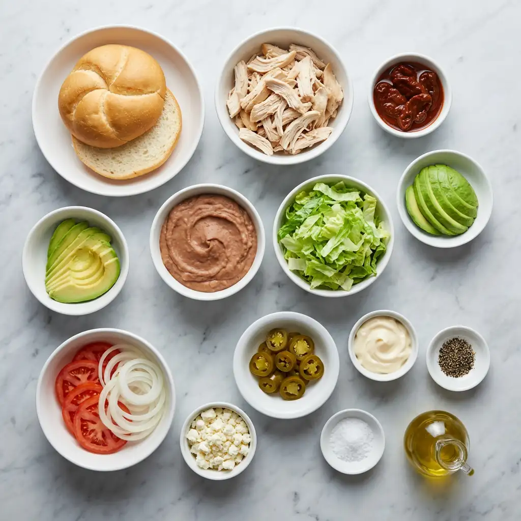 Ingredients for Chicken Torta Sandwich