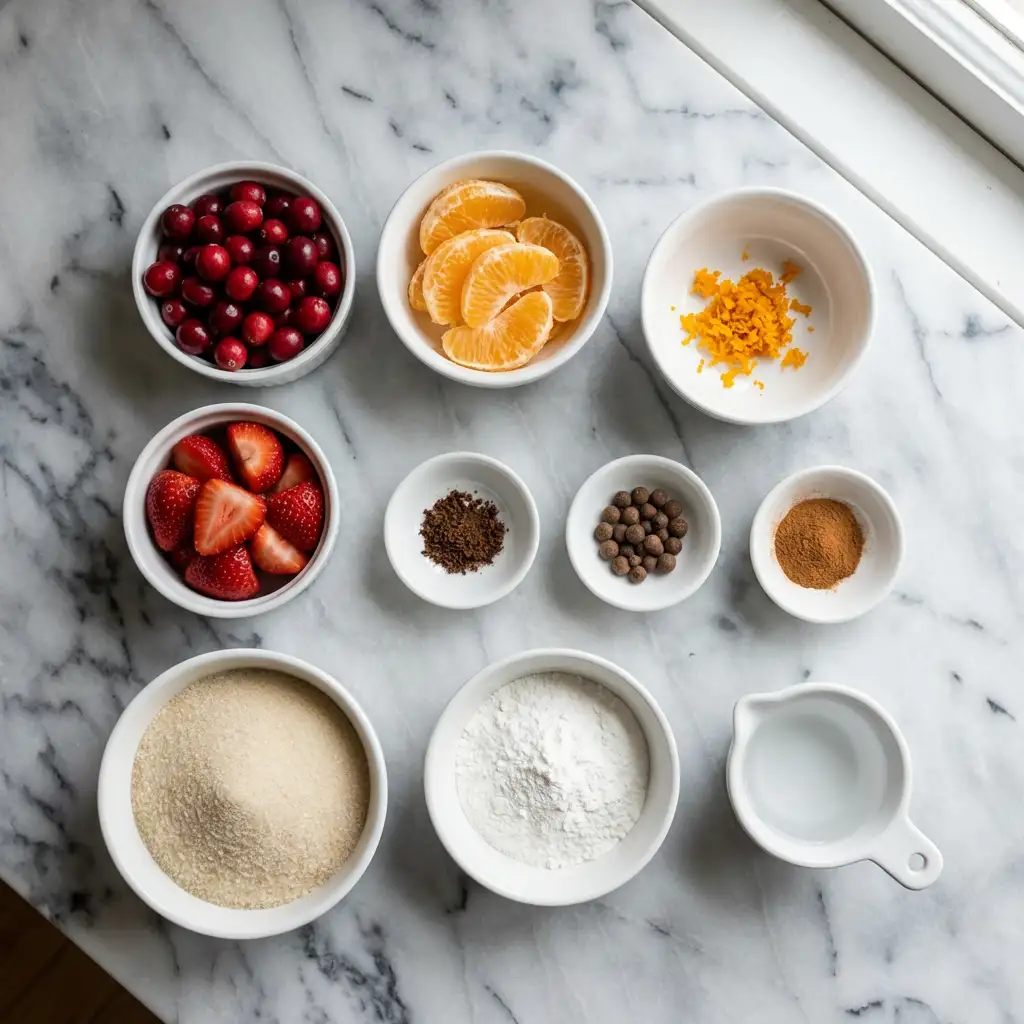 Ingredients for Magical Homemade Christmas Jam Recipe You'll Crave