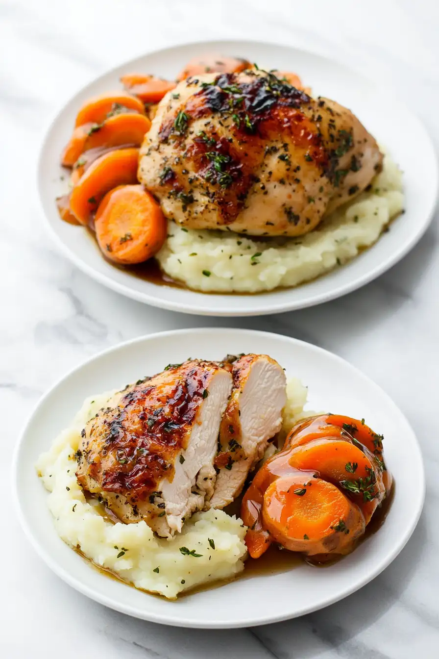 Herb Chicken with Mashed Potatoes & Glazed Carrots