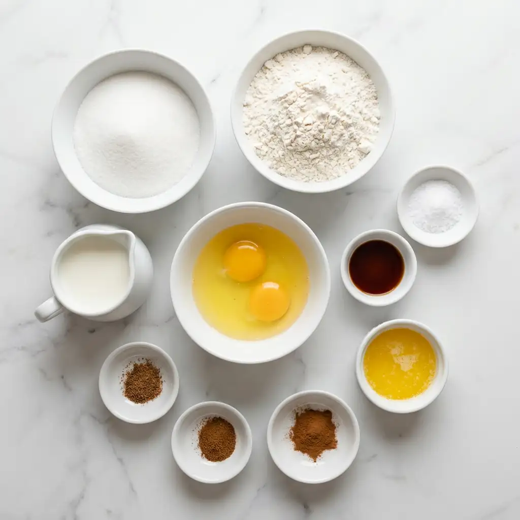 Ingredients for Easy Homemade White Bread