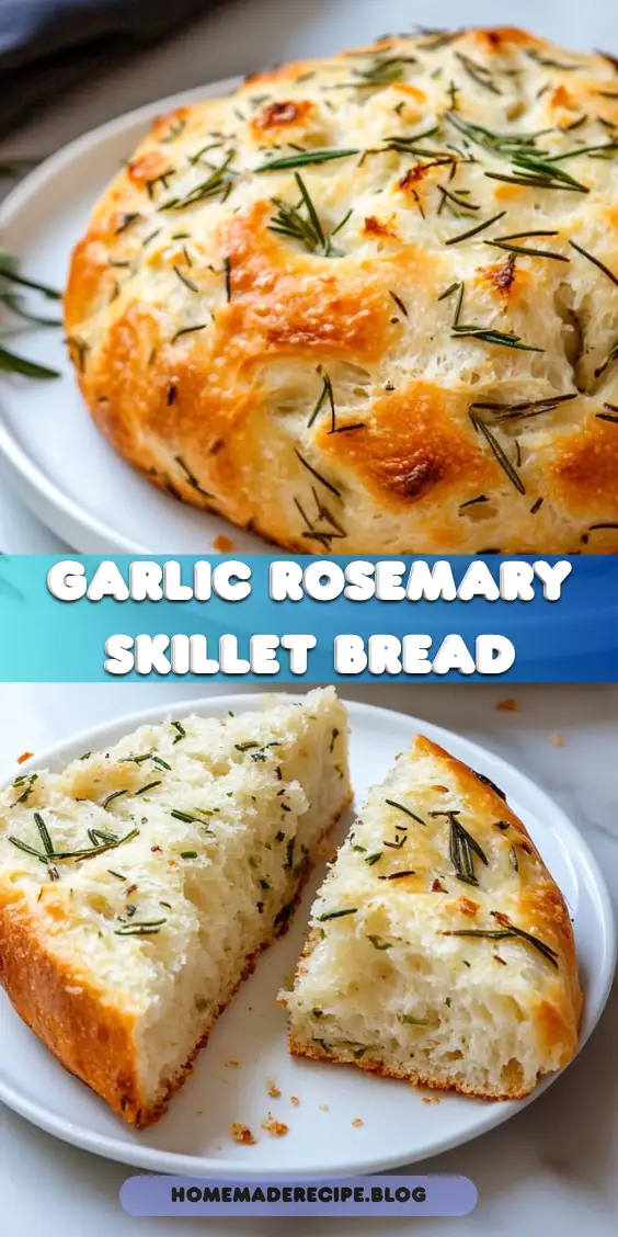Rustic Garlic Rosemary Skillet Bread