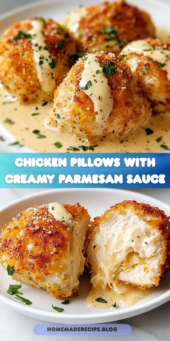 Chicken Pillows with Creamy Parmesan Sauce