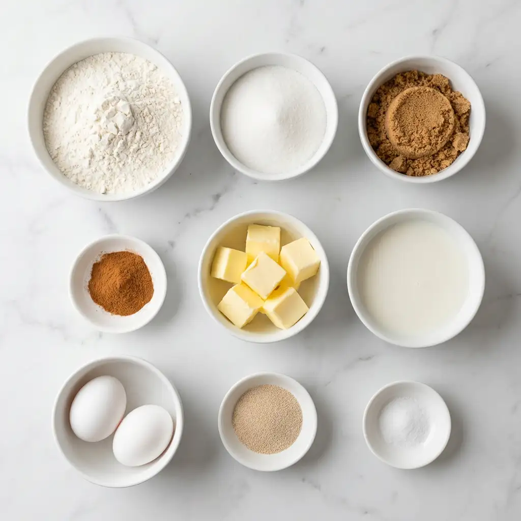 Ingredients for 45-Minute Cinnamon Swirl Donut Bread You’ll Devour Instantly