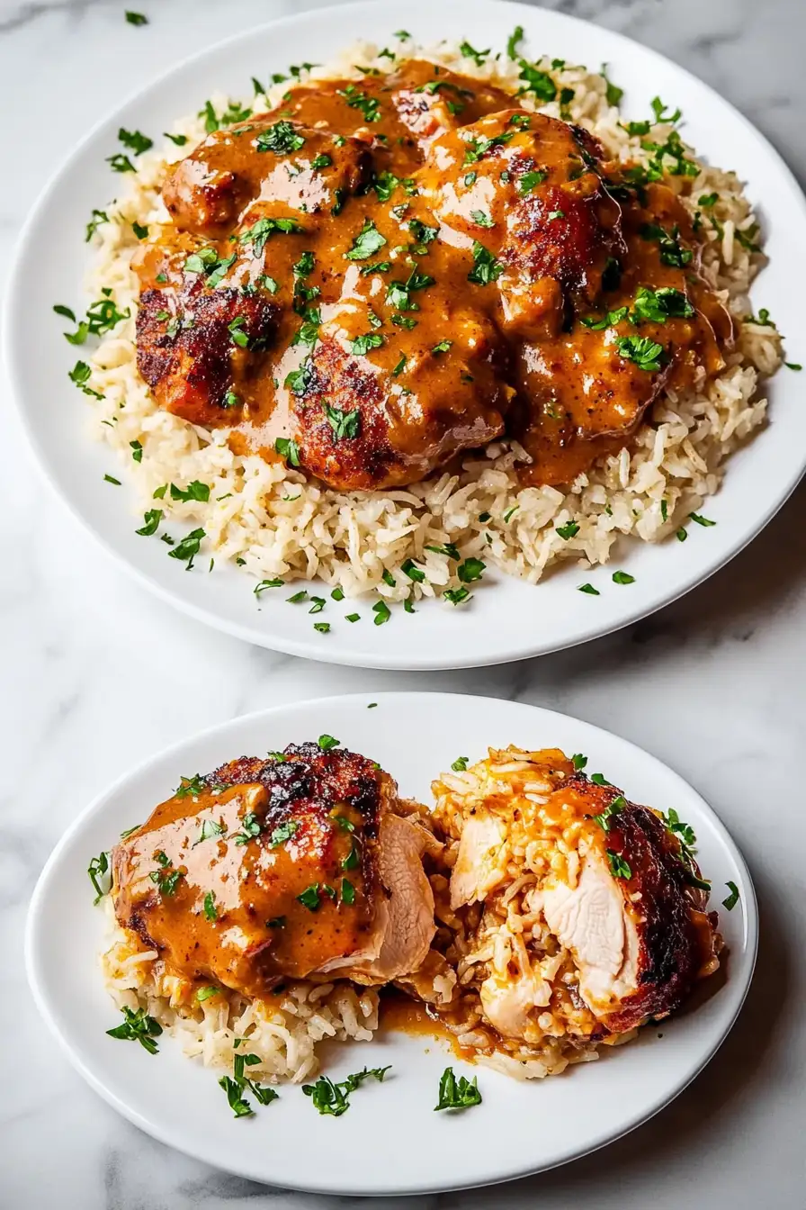 Smothered Chicken and Rice