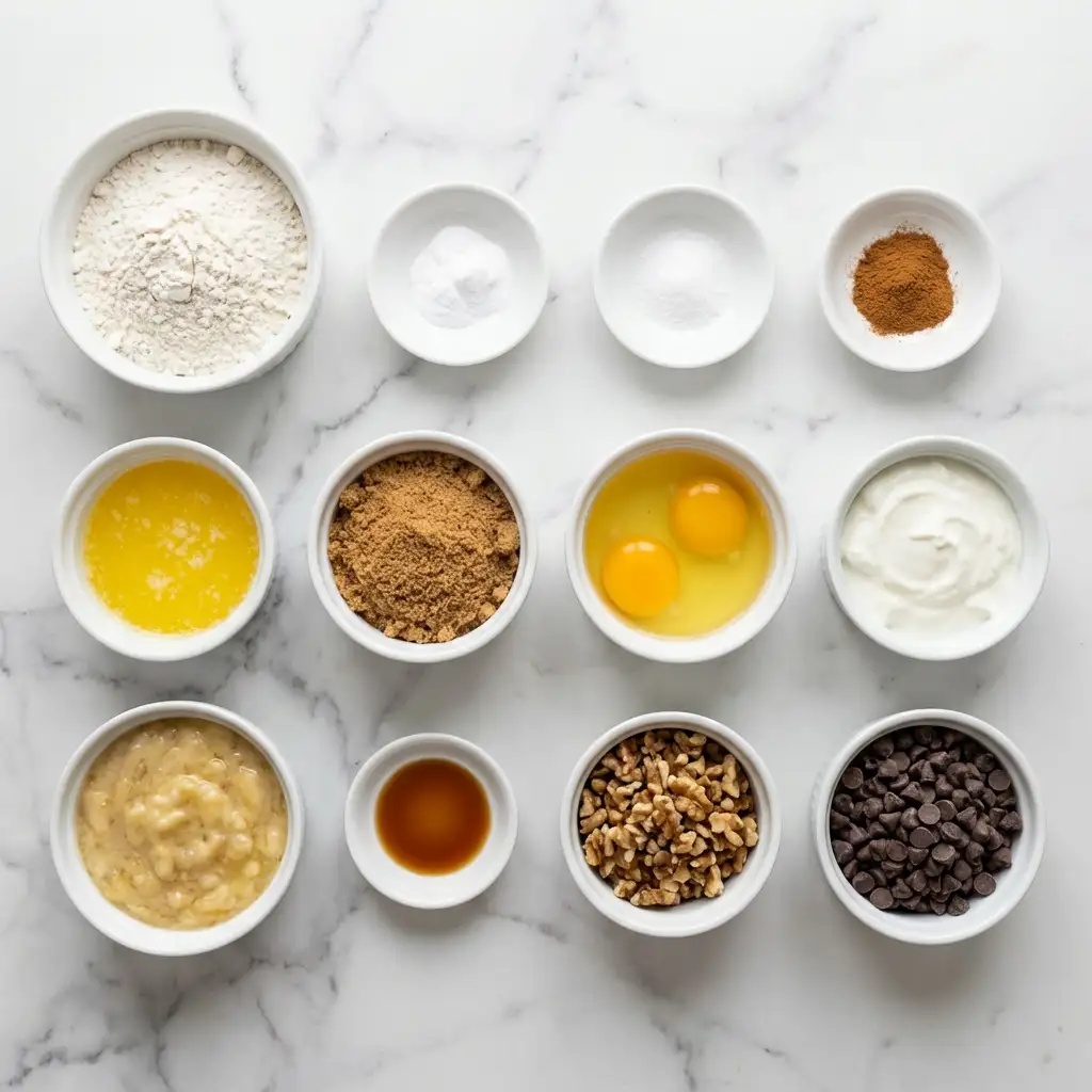 Ingredients for Moist Banana Bread