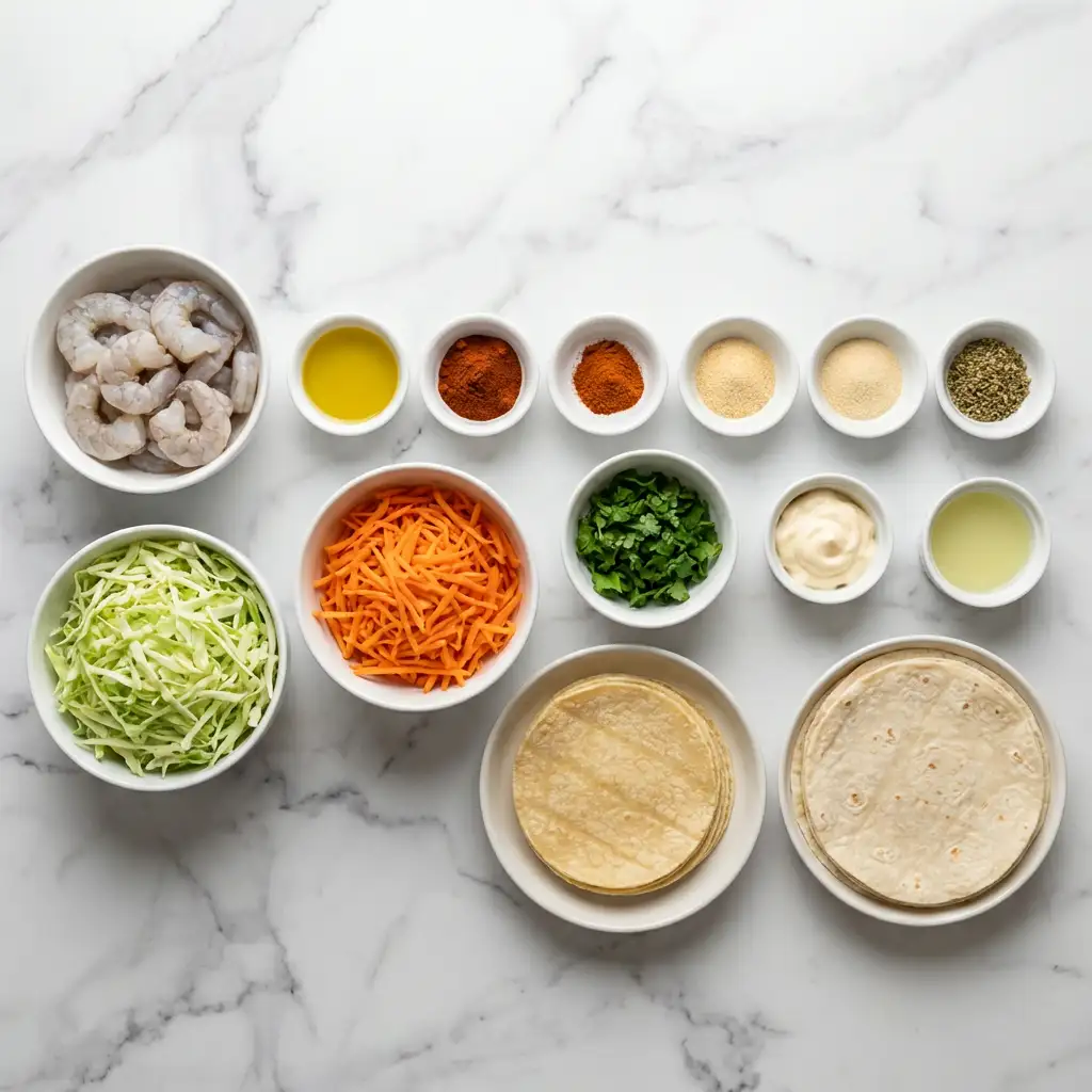 Ingredients for Blackened Shrimp Tacos