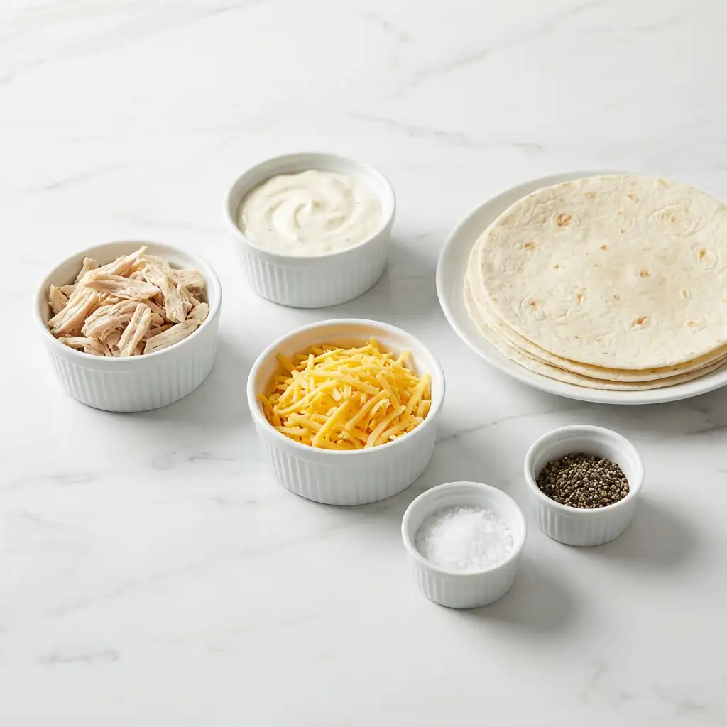 Ingredients for Irresistible Cheesy Garlic Chicken Wraps Ready in 15 Minutes