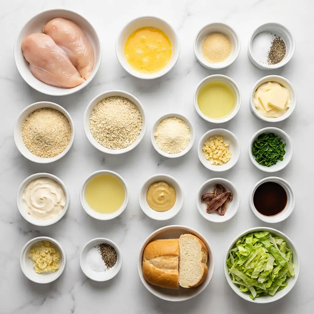 Ingredients for Chicken Caesar Sandwiches