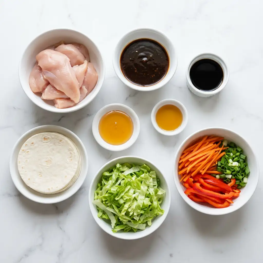 Ingredients for Teriyaki Chicken Wrap